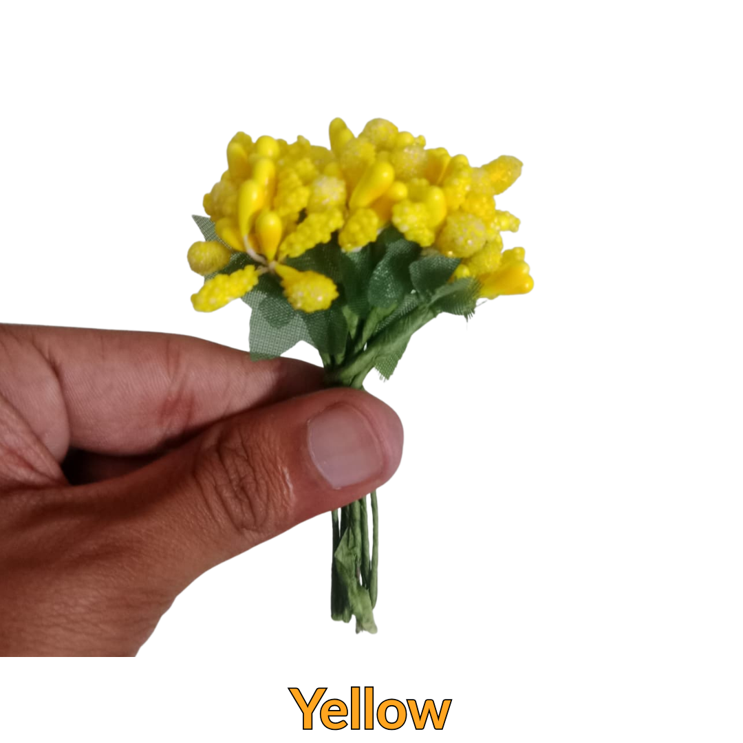 Artificial Flower Stamen Buds – Decorative Mini Pollen Stems for DIY Crafts, Bouquet Making & Floral Design