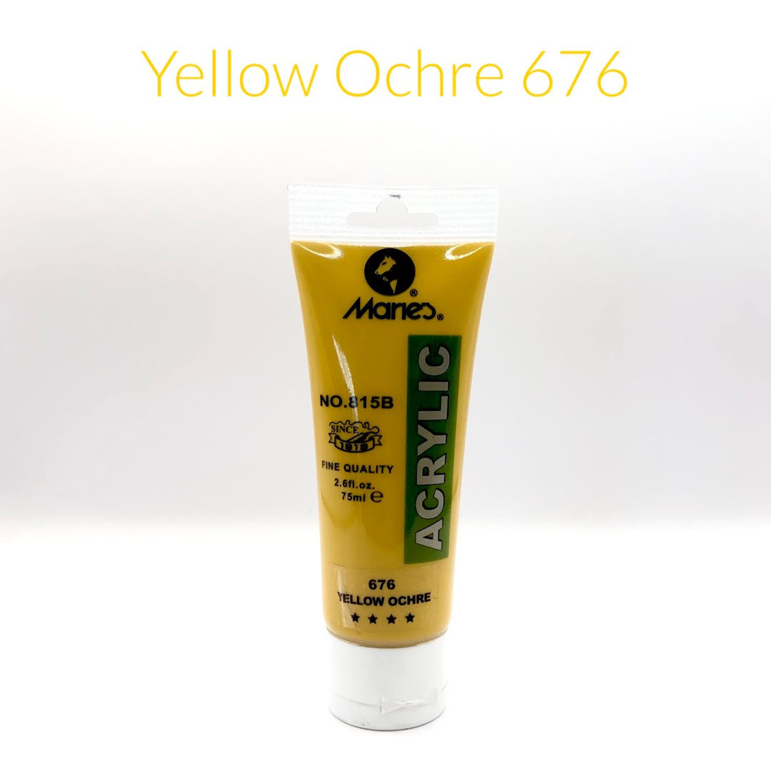 maries acrylic paint yellow ochre 676