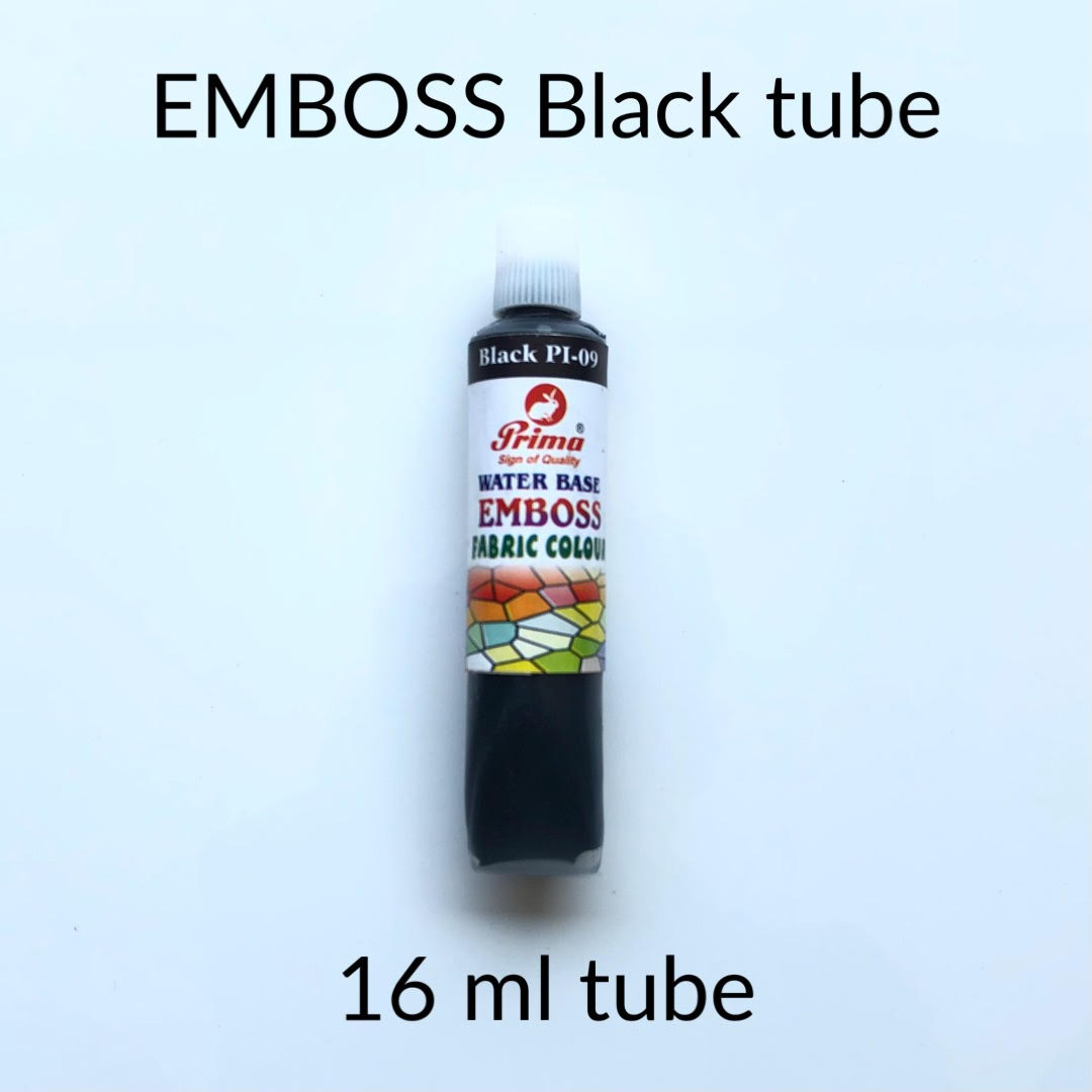 black emboss fabric paint