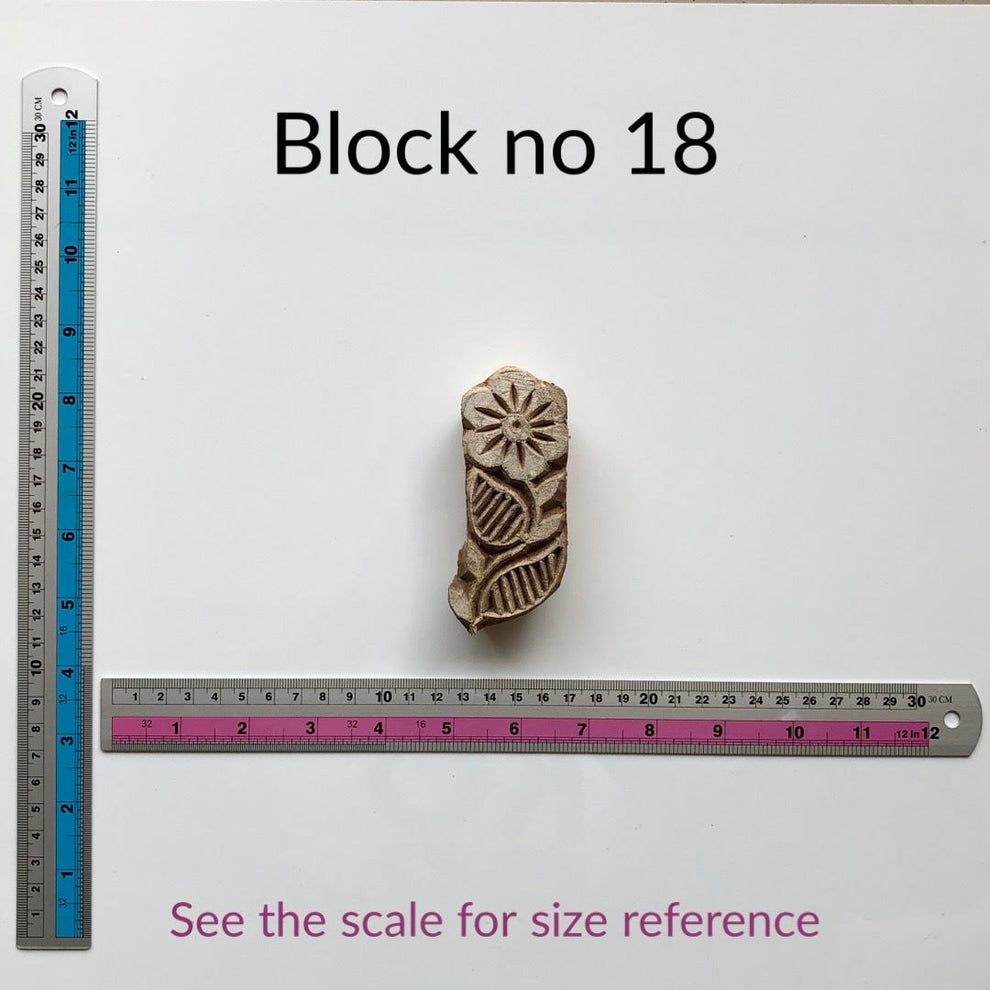 Block no 18. Wooden block stamps for block printing – Tasveer Fabrics