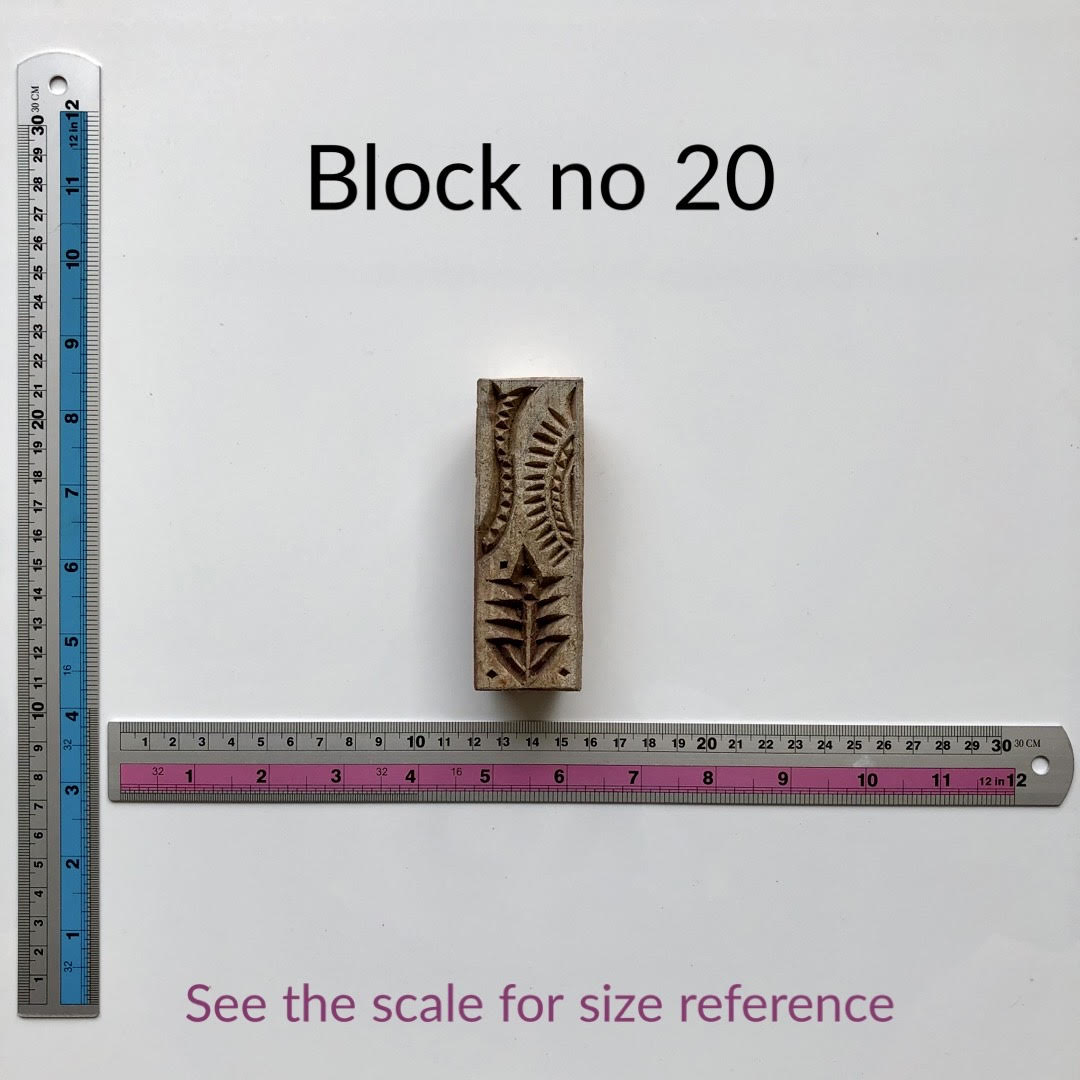 Block no 20. Wooden block stamps for block printing Tasveer Fabrics