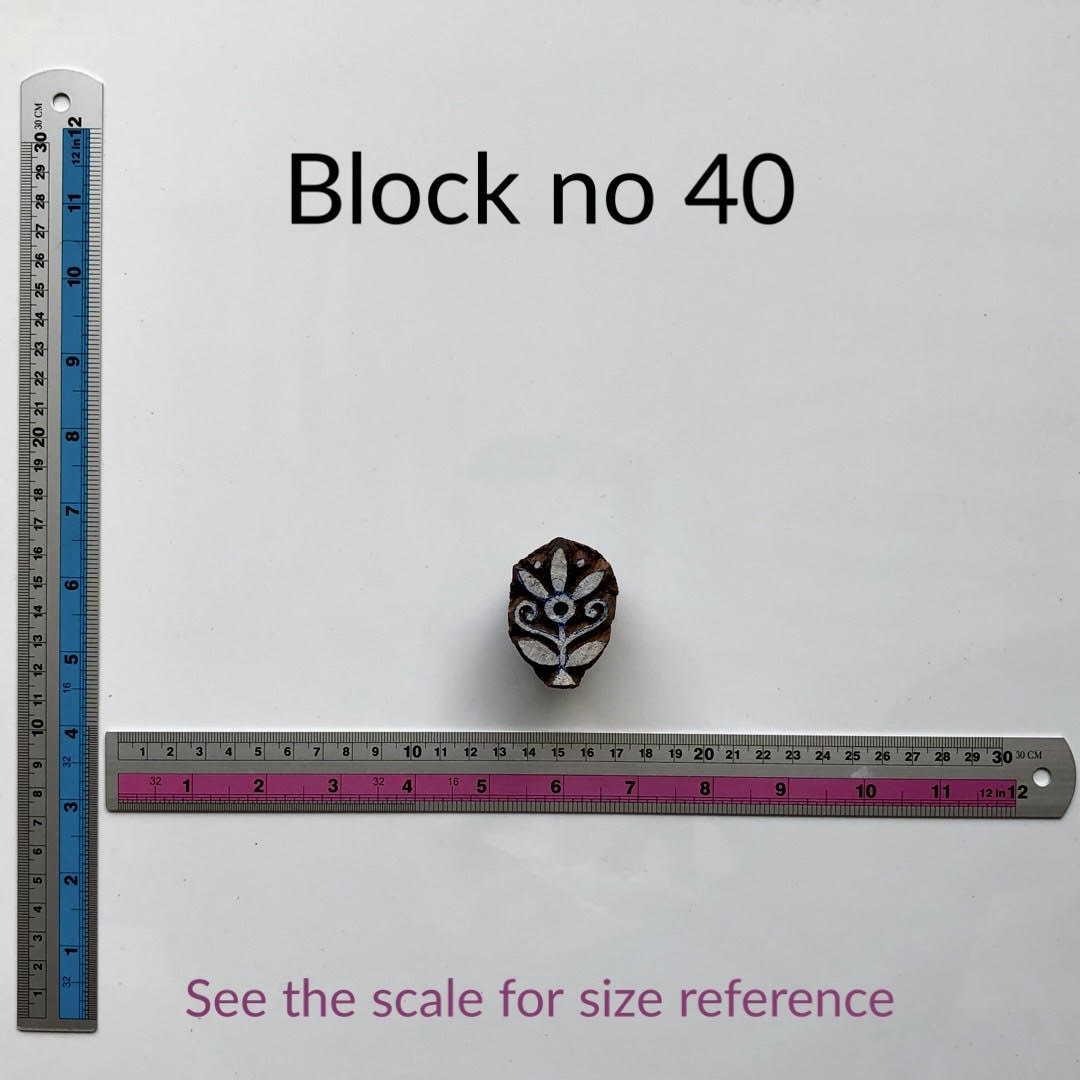 Block no 40. Wooden block stamps for block printing – Tasveer Fabrics