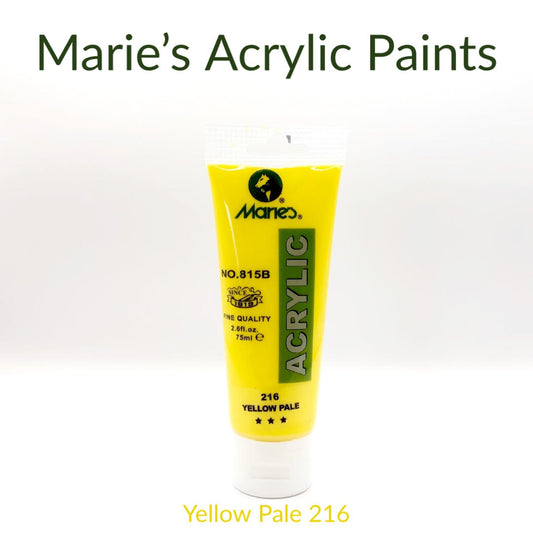 maries acrylic paint yellow pale 216