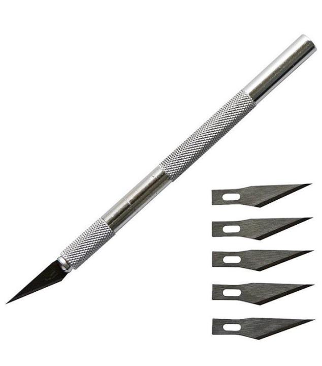 Precision Craft Knife with Aluminum Handle – Includes 5 Replaceable Blades for Art, Craft & Precision Cutting
