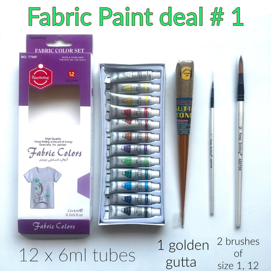 fabric paint deal with brushes