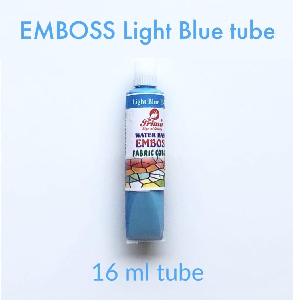 light blue emboss fabric paint