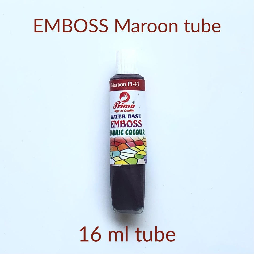 maroon emboss fabric paint