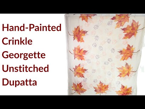 Hand-Painted Crinkle Georgette Unstitched Dupatta – Article No 9003