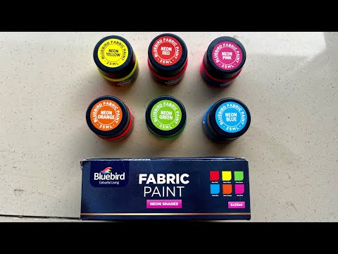 NEON fabric paints blue bird Set of 6 – 25ml bottle bluebird fabric colours