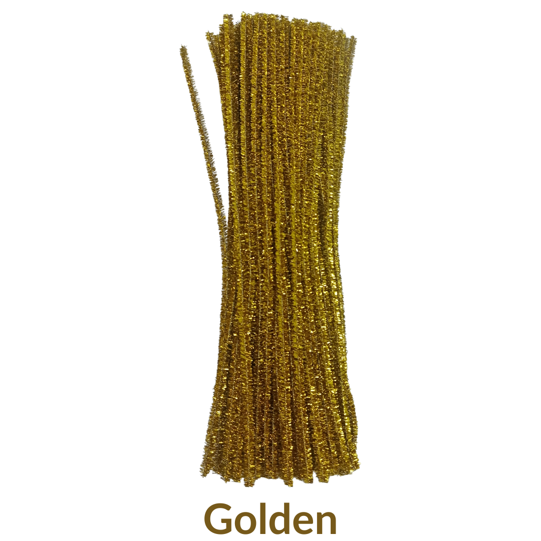 Multicoloured velvet twist sticks for craft making - Pack of 100 - pipe cleaner velvet sticks / Chenille Stems